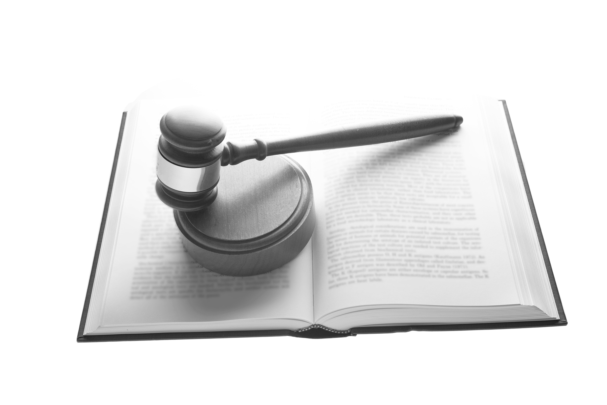 Gavel and book.